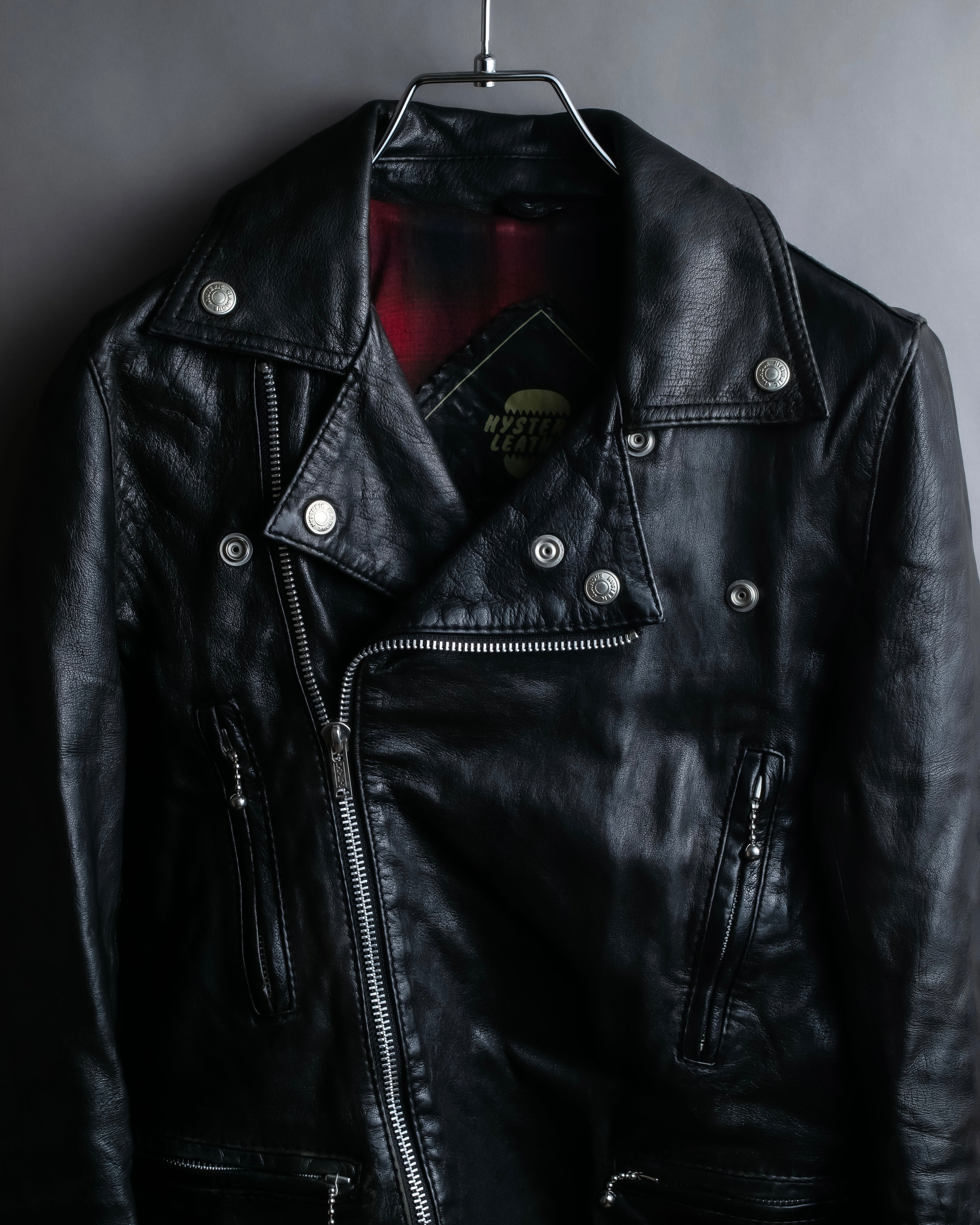"HYSTERIC GLAMOUR" Lamb leather double riders jacket