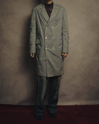 -SPECIAL- "Y's for men" 80's Double breasted houndstooth long jacket