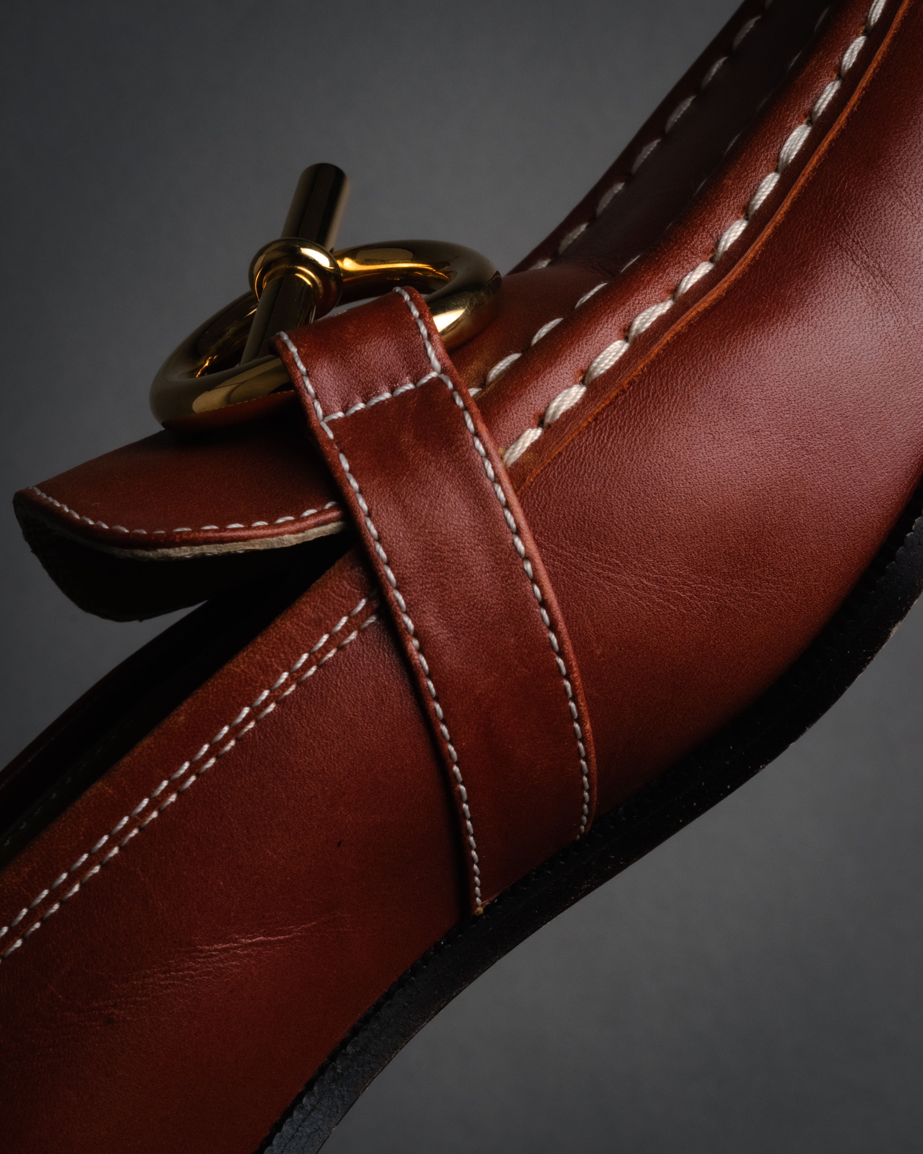 “HERMES” 90’s-00’s Chaine d’ancre hardware loafers