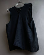 "tricot COMME des GARCONS" 96SS eyelet lace design patterned fabric switching vest