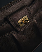 "Salvatore Ferragamo" 2000’s gathered metallic leather ball-link shoulder bag