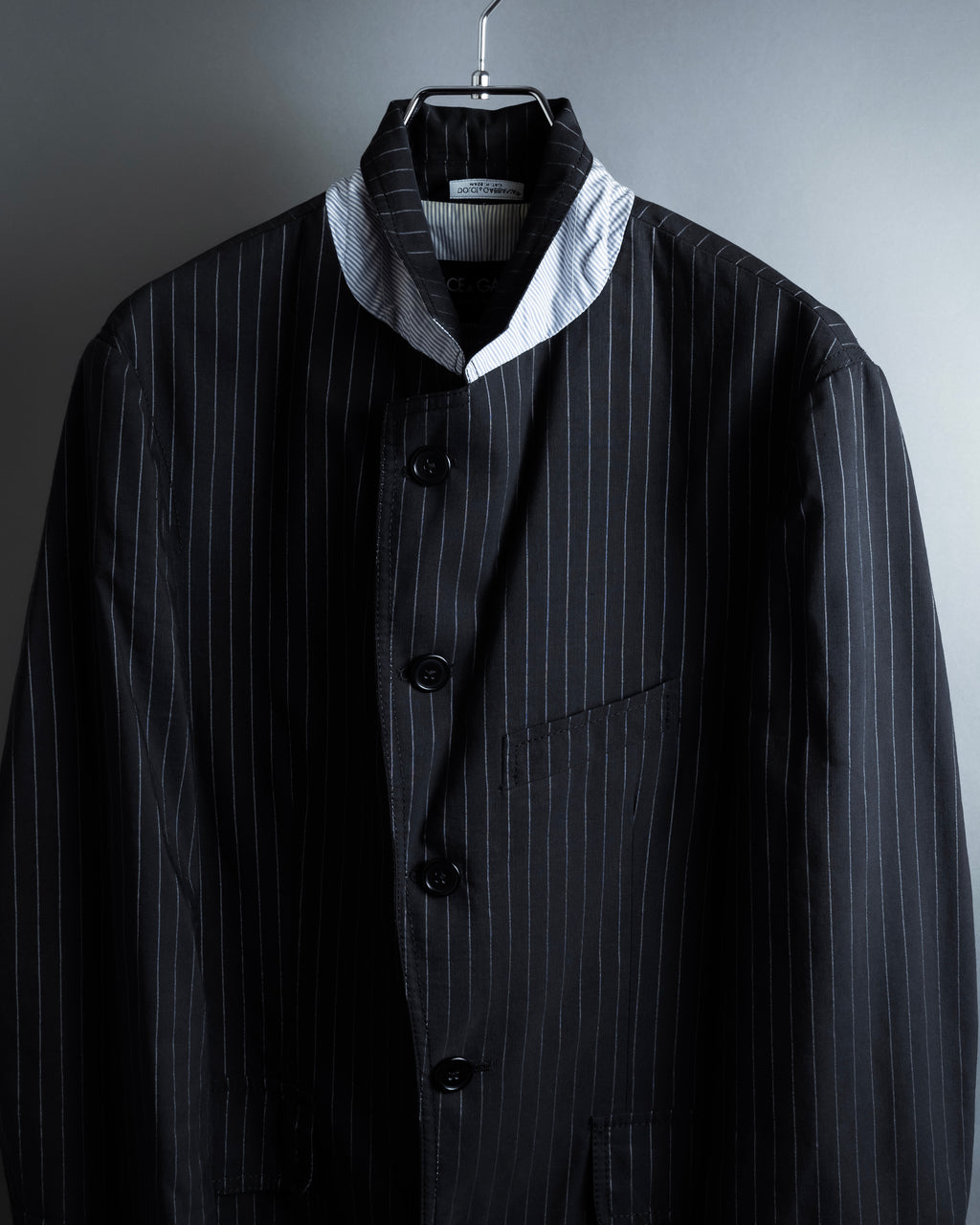 "Dolce & Gabbana" Collar switching design pinstripe pattern tailored jacket