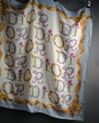 “Christian Dior” 90’s Floral logo silk scarf