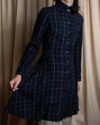 "Vivienne Westwood RED LABEL"
Windowpane print long shirt dress