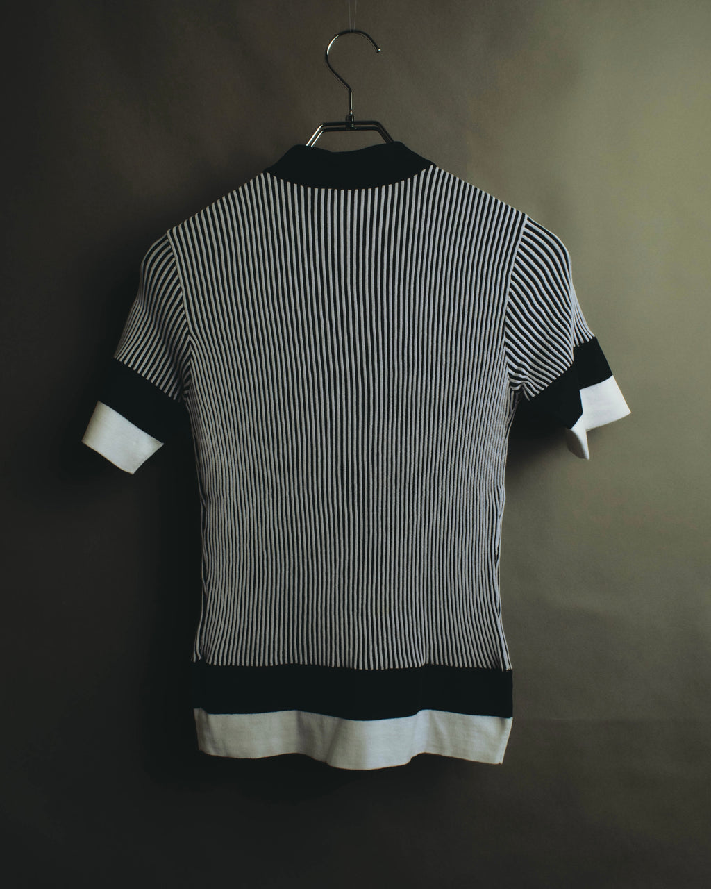 "Salvatore Ferragamo" 00's-10's Monochrome striped cotton knit polo