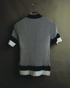 "Salvatore Ferragamo" 00's-10's Monochrome striped cotton knit polo