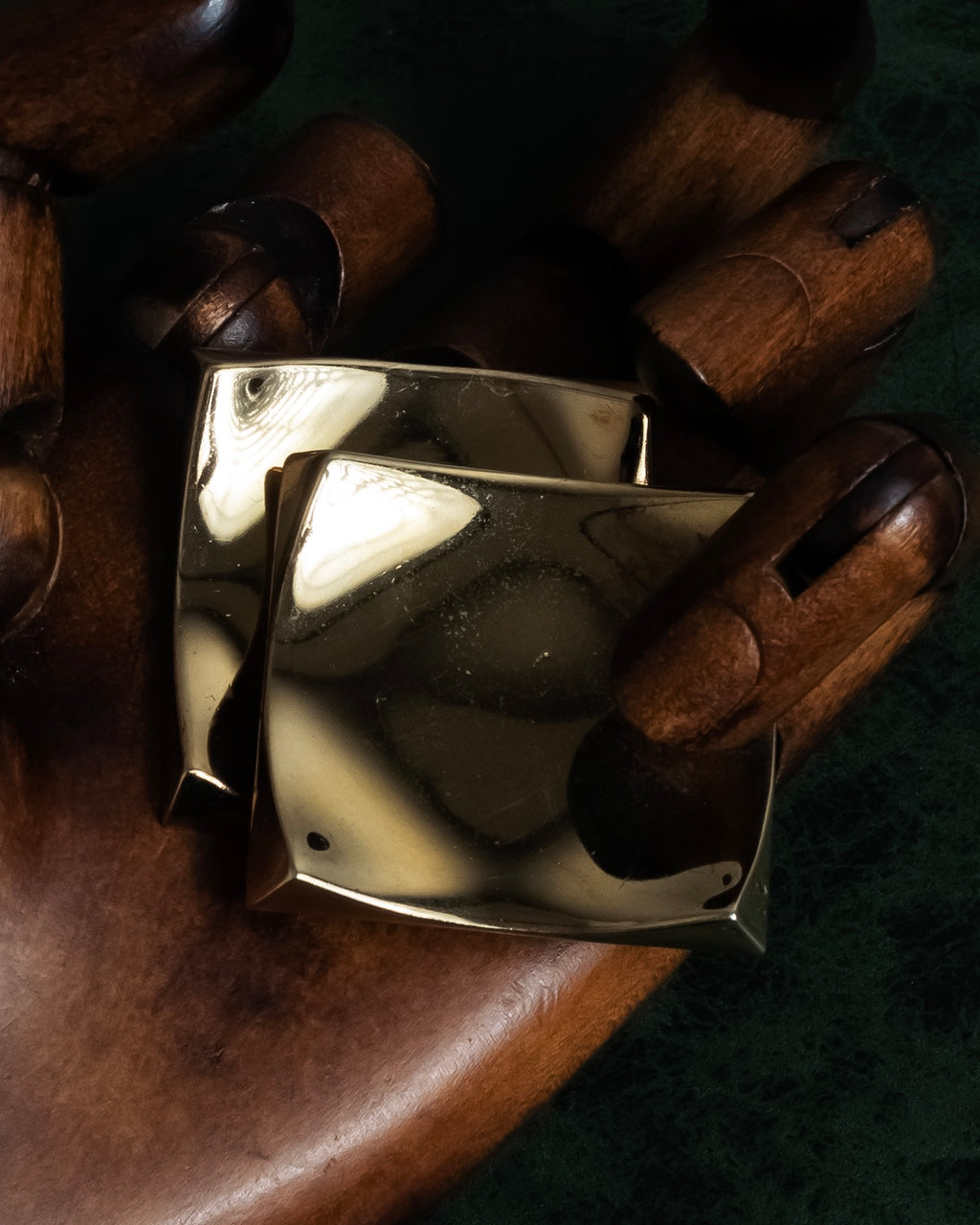 "Christian Dior" Double square design gold brooch