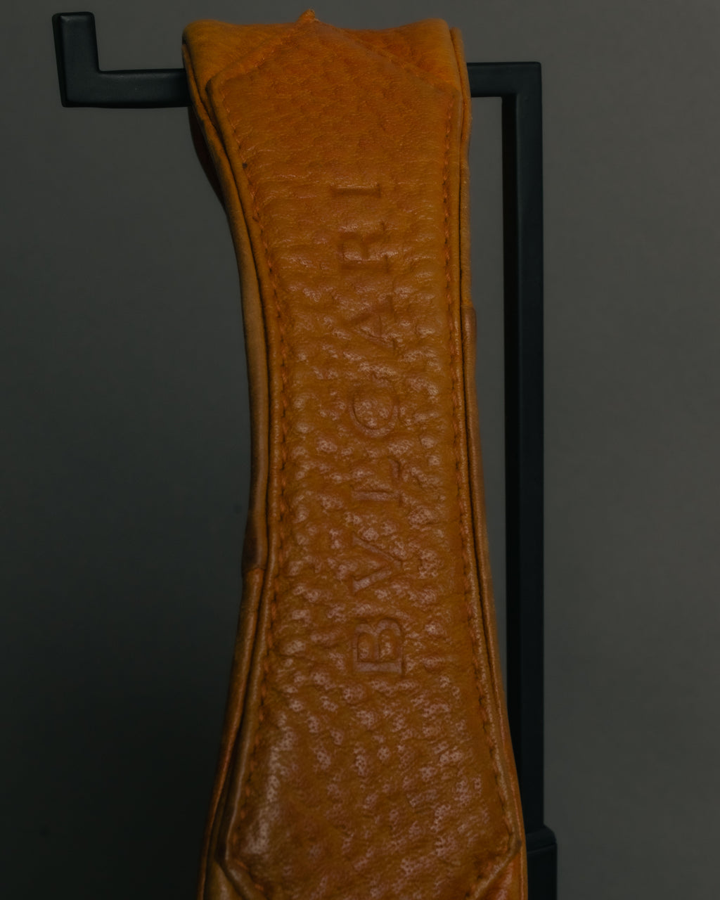 “BVLGARI” 90’s-00’s crescent leather hobo bag