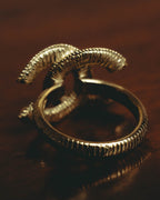–SPECIAL– "CHANEL" Sculptural pearl double c costume ring
