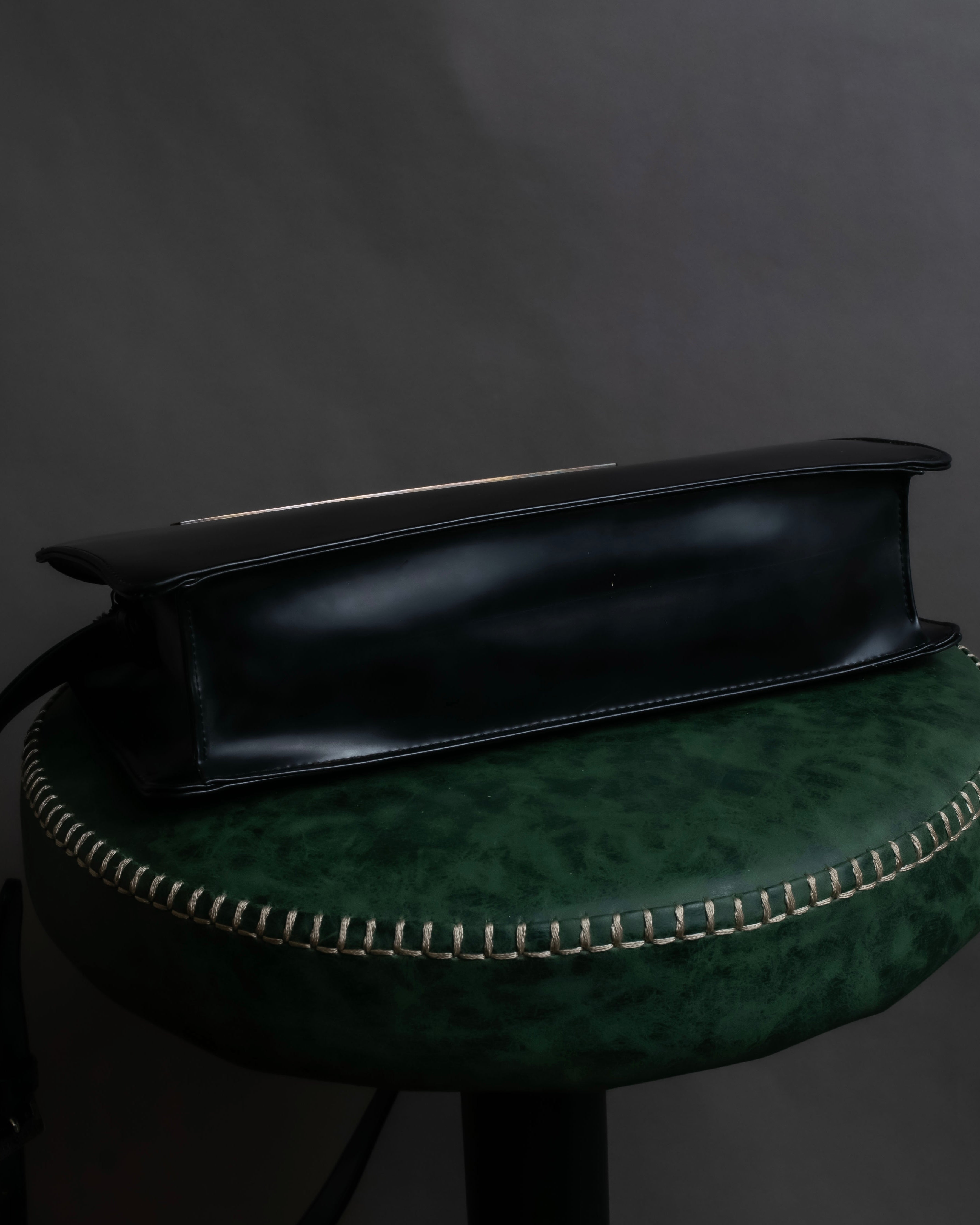 "BALENCIAGA" Horizontal metallic plate design leather shoulder bag