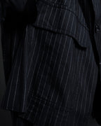 "Dolce & Gabbana" Collar switching design pinstripe pattern tailored jacket