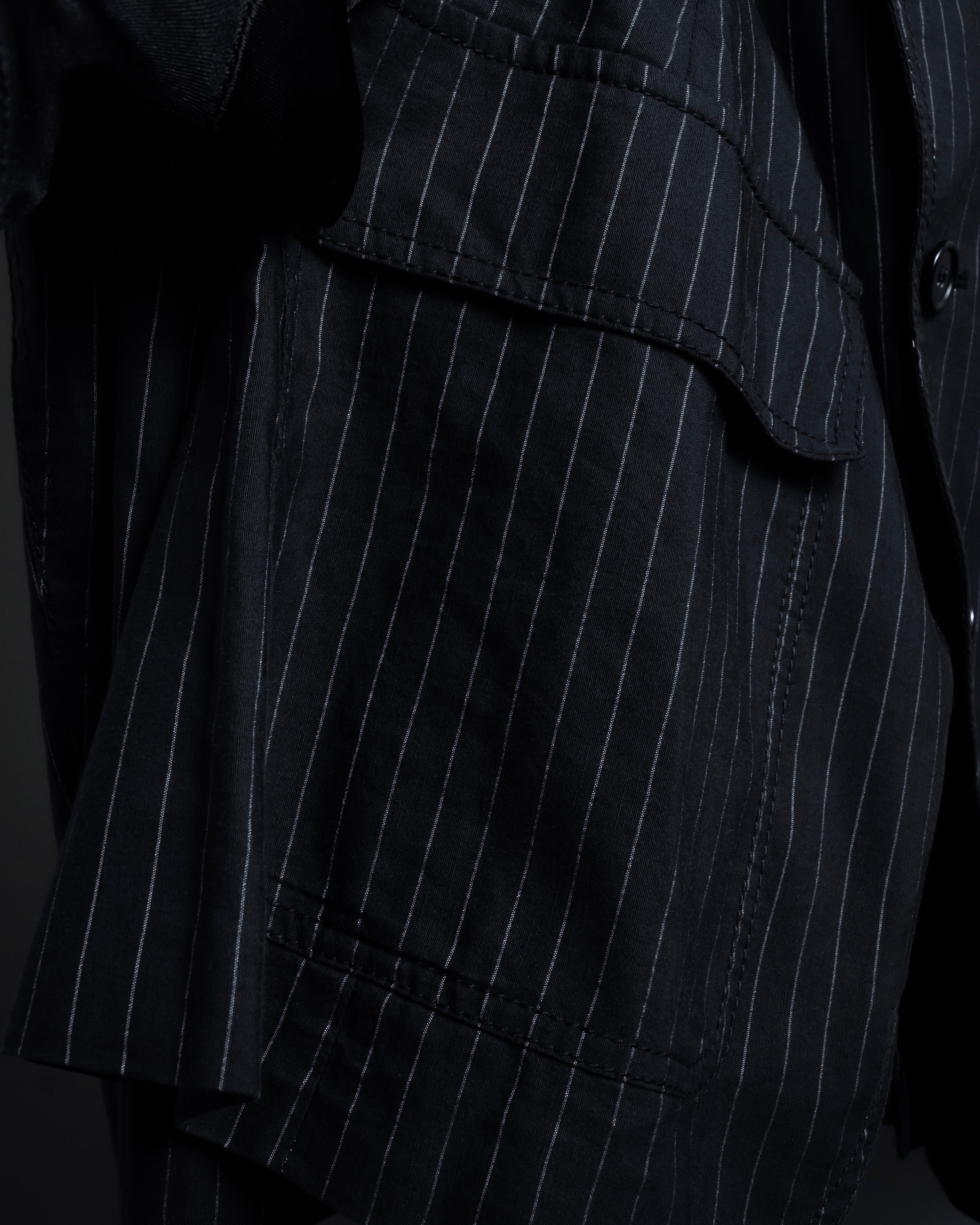 "Dolce & Gabbana" Collar switching design pinstripe pattern tailored jacket