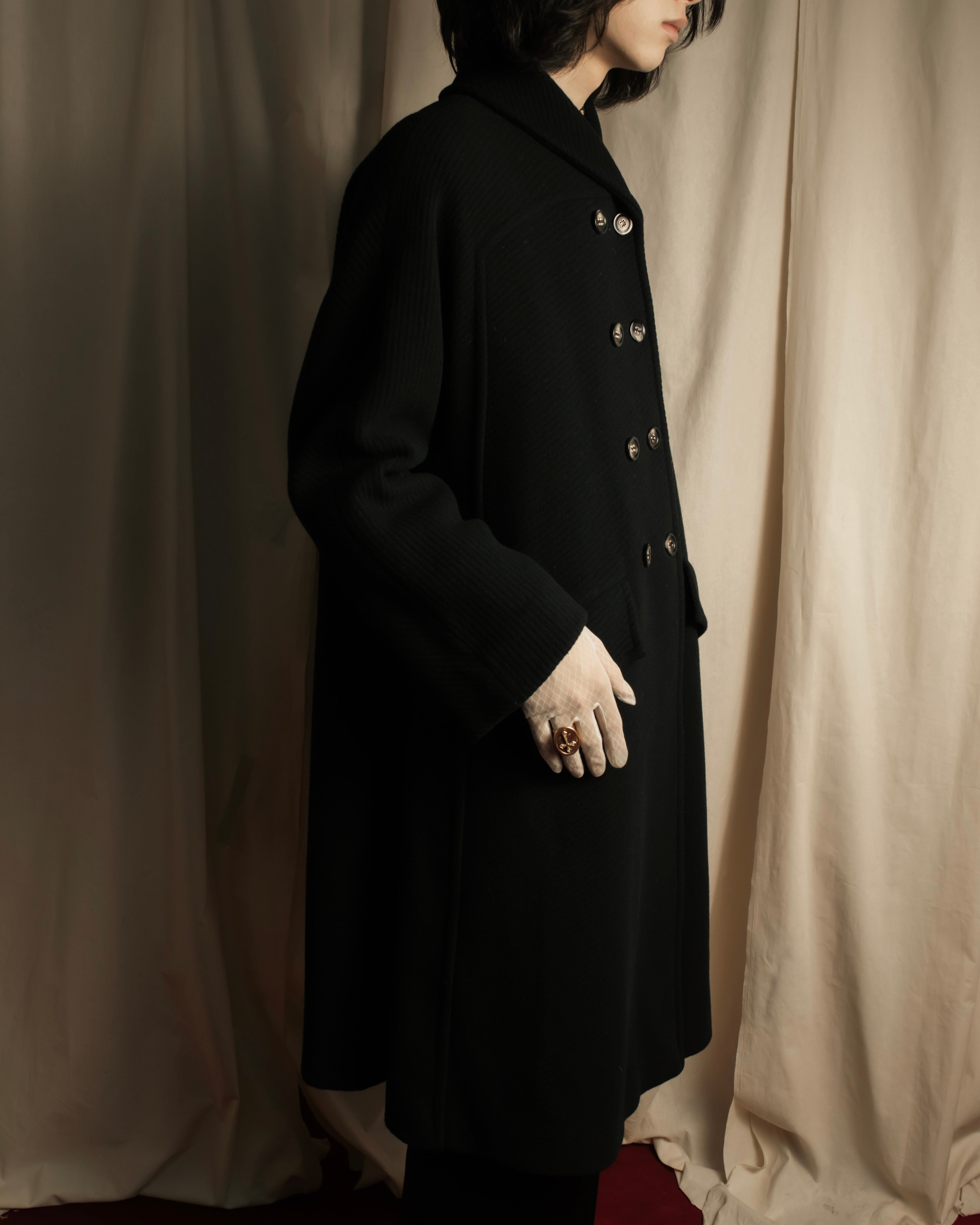 "Valentino Garavani"Shawl collar A-line silhouette long coat