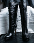 "PRADA" Shirred mode stylelong boots