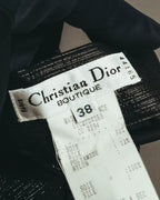 -SPECIAL- "Christian Dior" 00's Metallic silk blend fluid wide-leg trousers