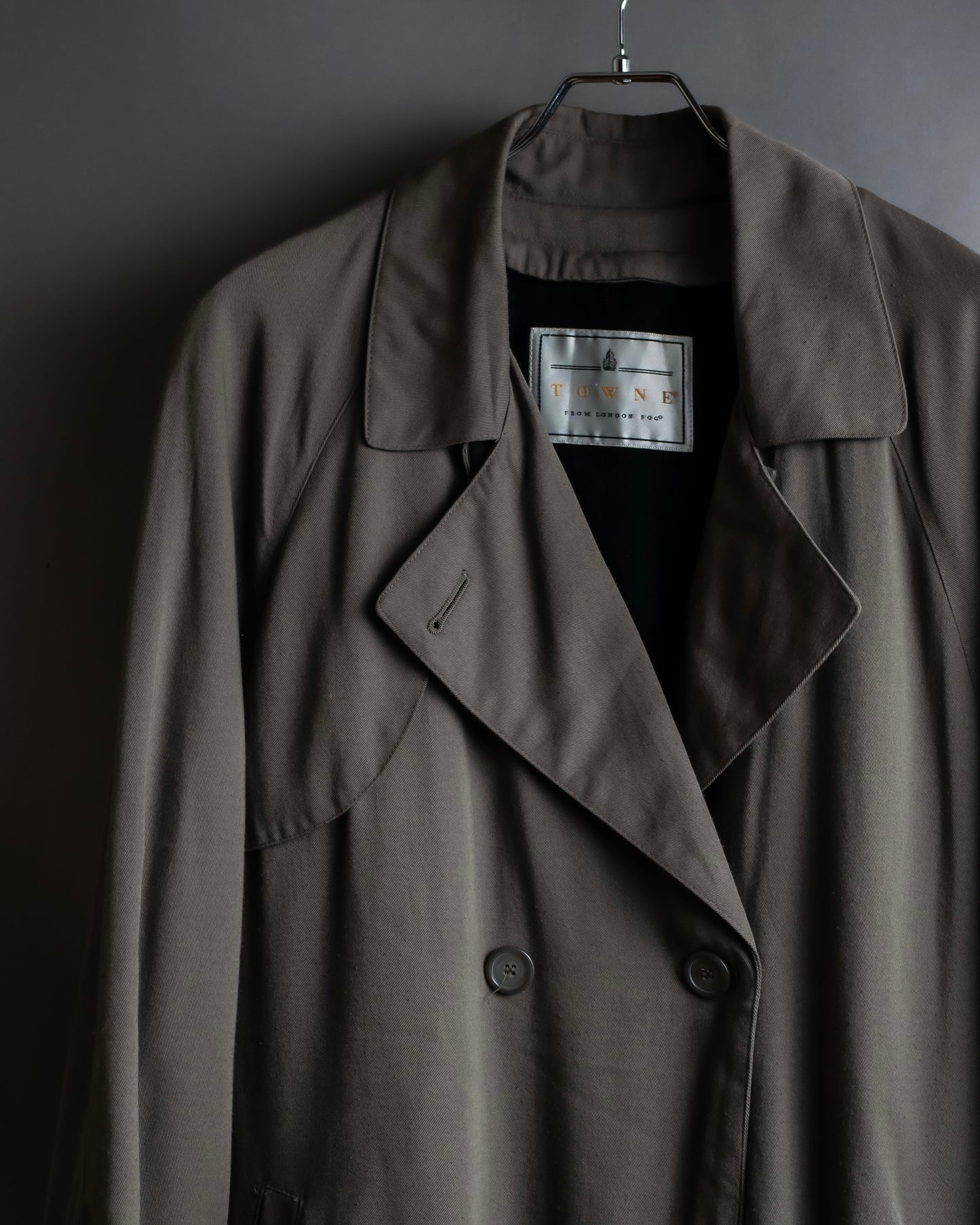 "Vintage matte texture long trench coat"