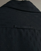 "Jean Paul Gaultier Classique" 90's Geometric jacquard total-pattern shirt with shell buttons