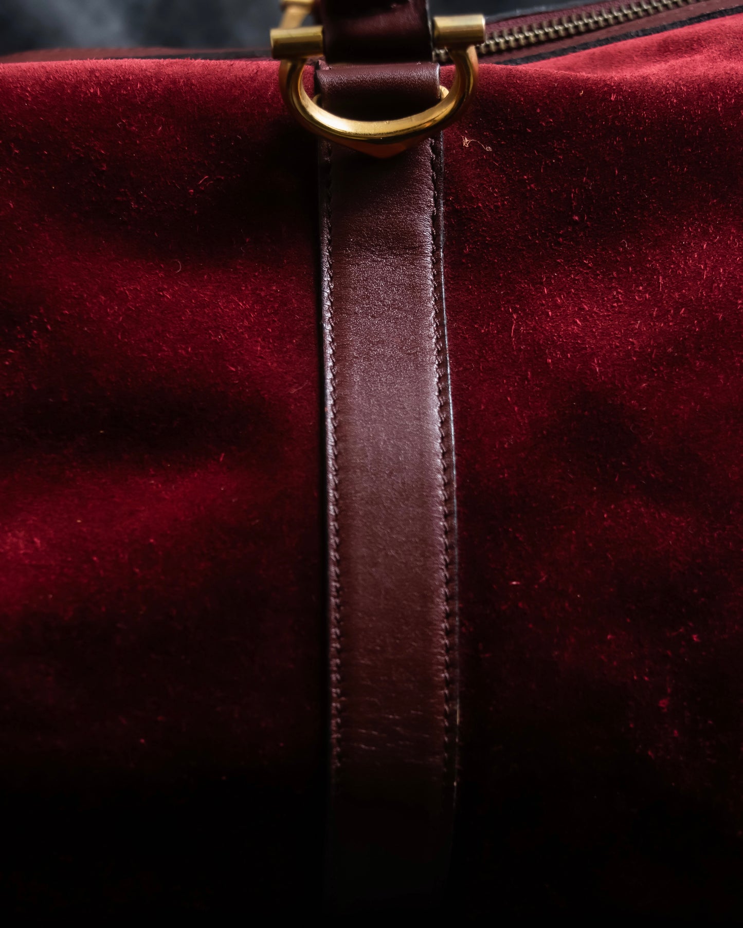 "Cartier" Beautiful red color velour boston bag