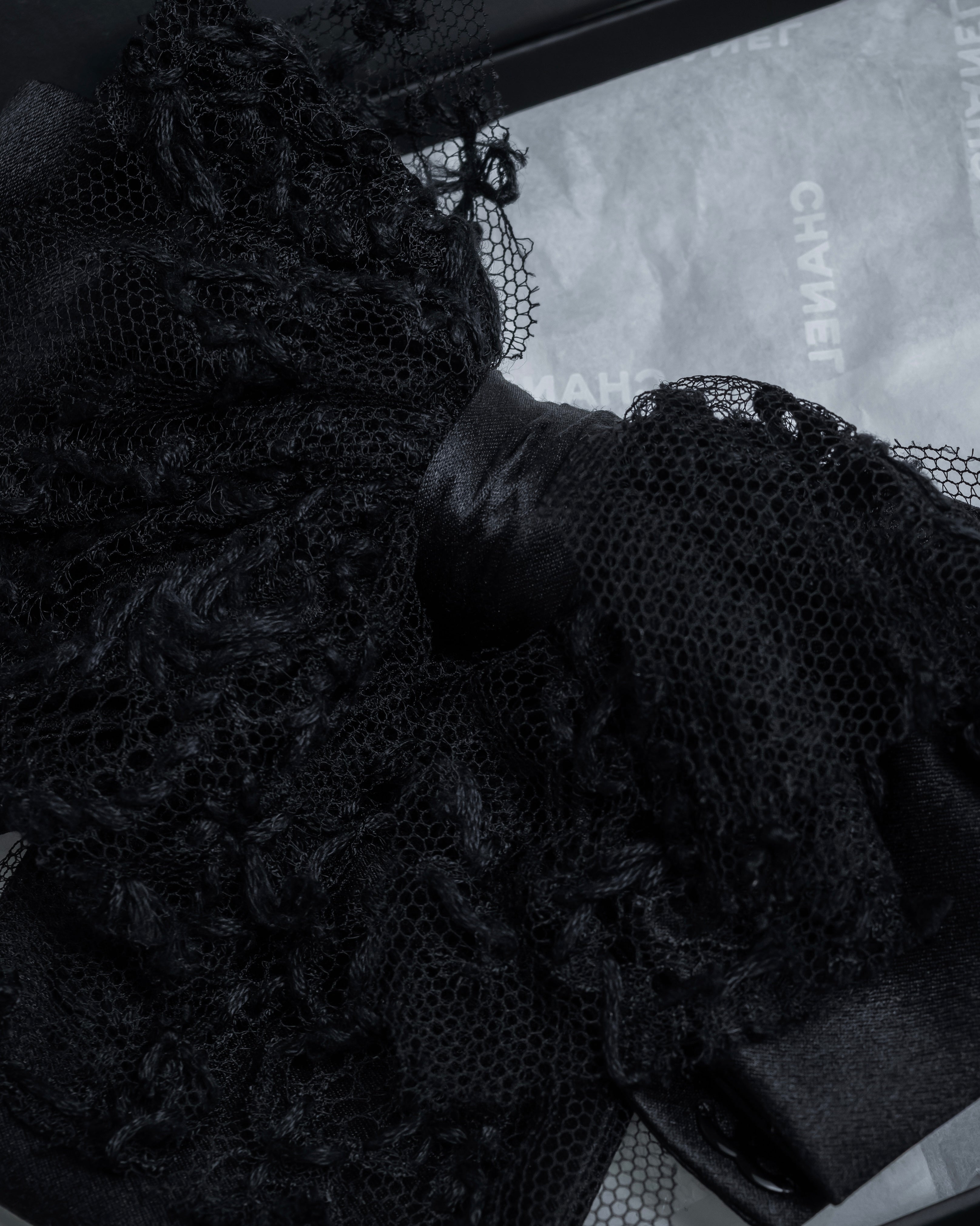 "CHANEL" 16AW Tulle lace design ribbon brooch