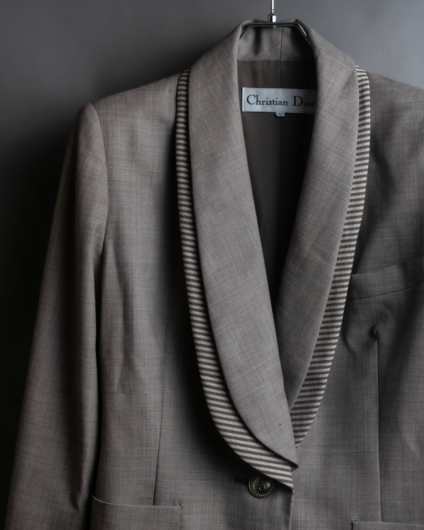 "Christian Dior" Double shawl collar design tailored jacket