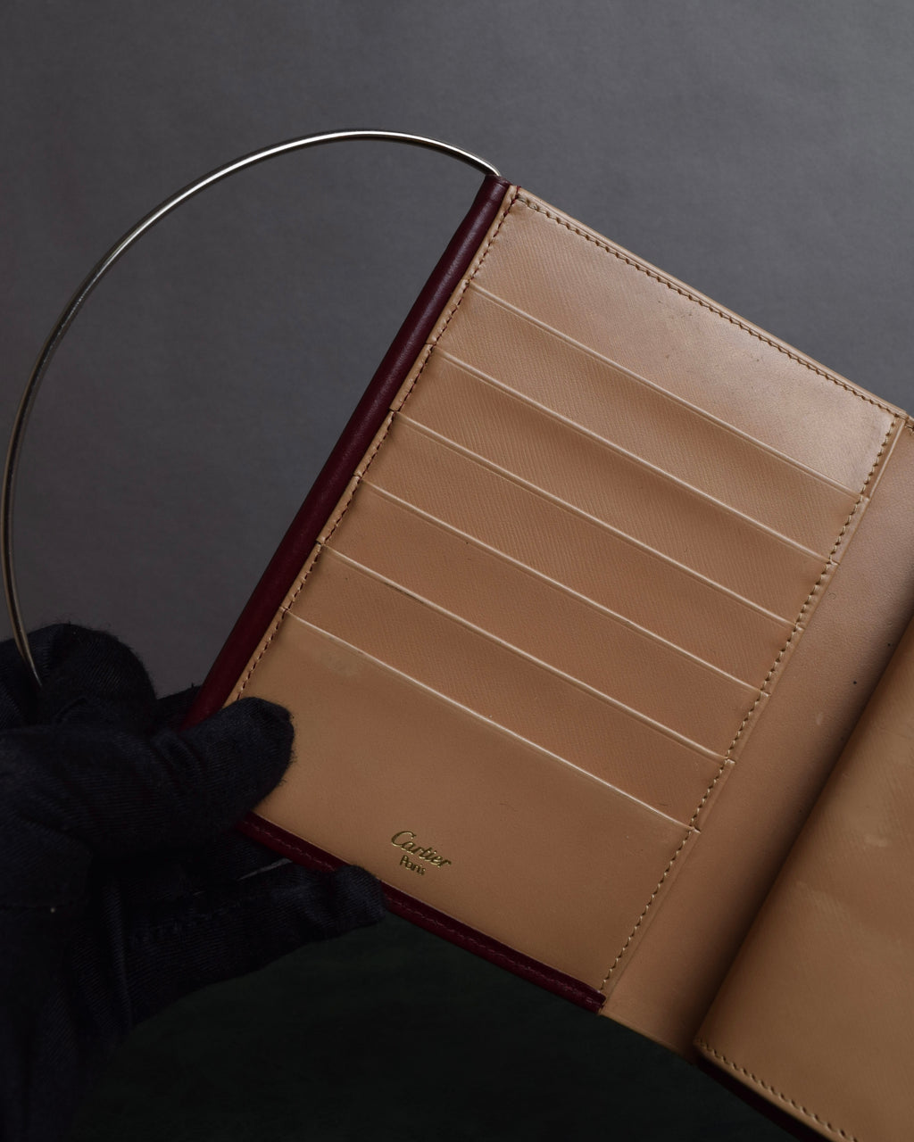 "Cartier" Curved handle design leather wallet bag
