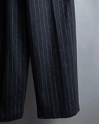 "BALENCIAGA" Side zipper design striped slacks