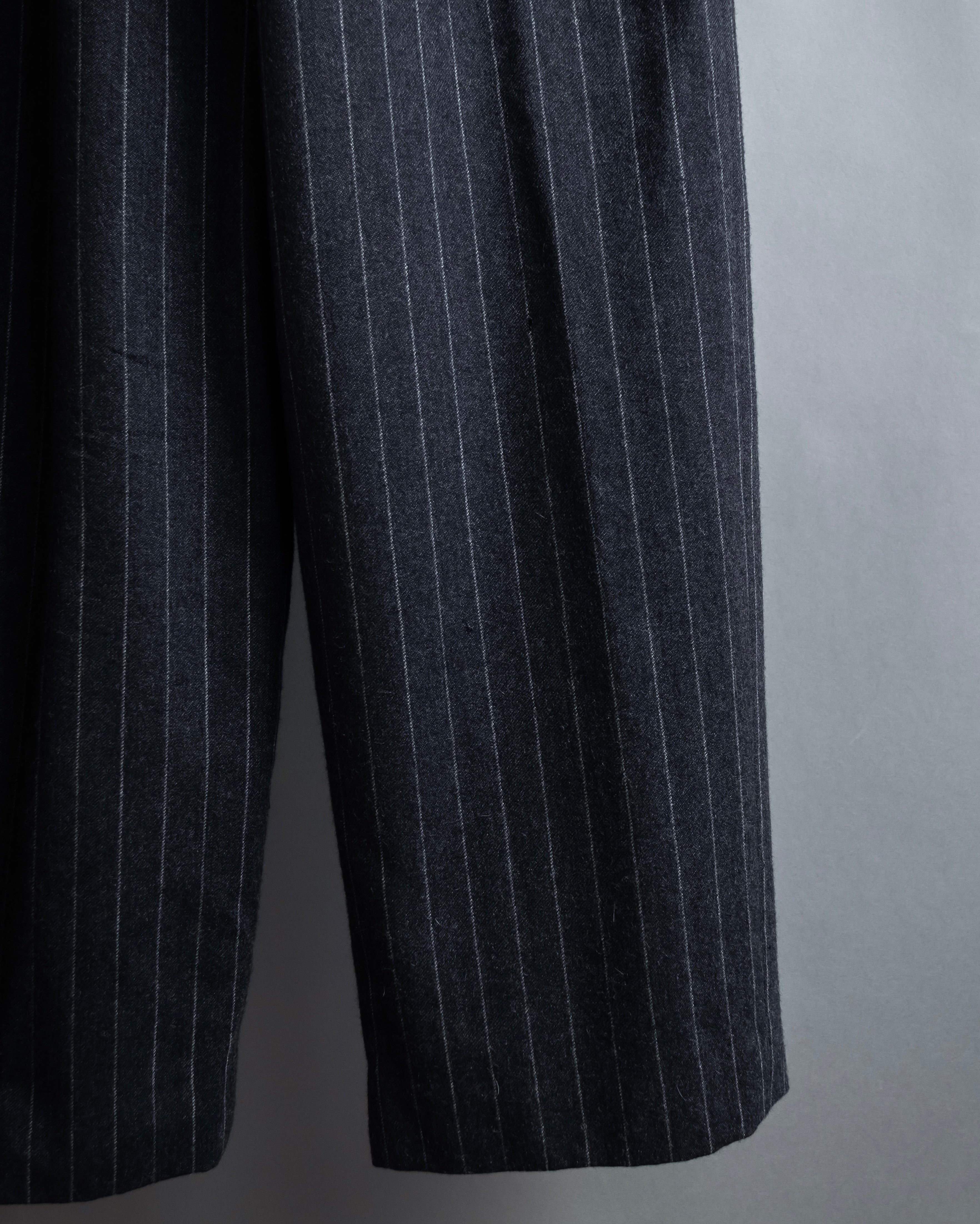 "BALENCIAGA" Side zipper design striped slacks