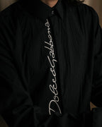 "Dolce & Gabbana" Logo embroidered tie design dress shirt
