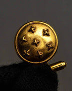 "CHANEL" Dome relief cross motif gold cufflinks
