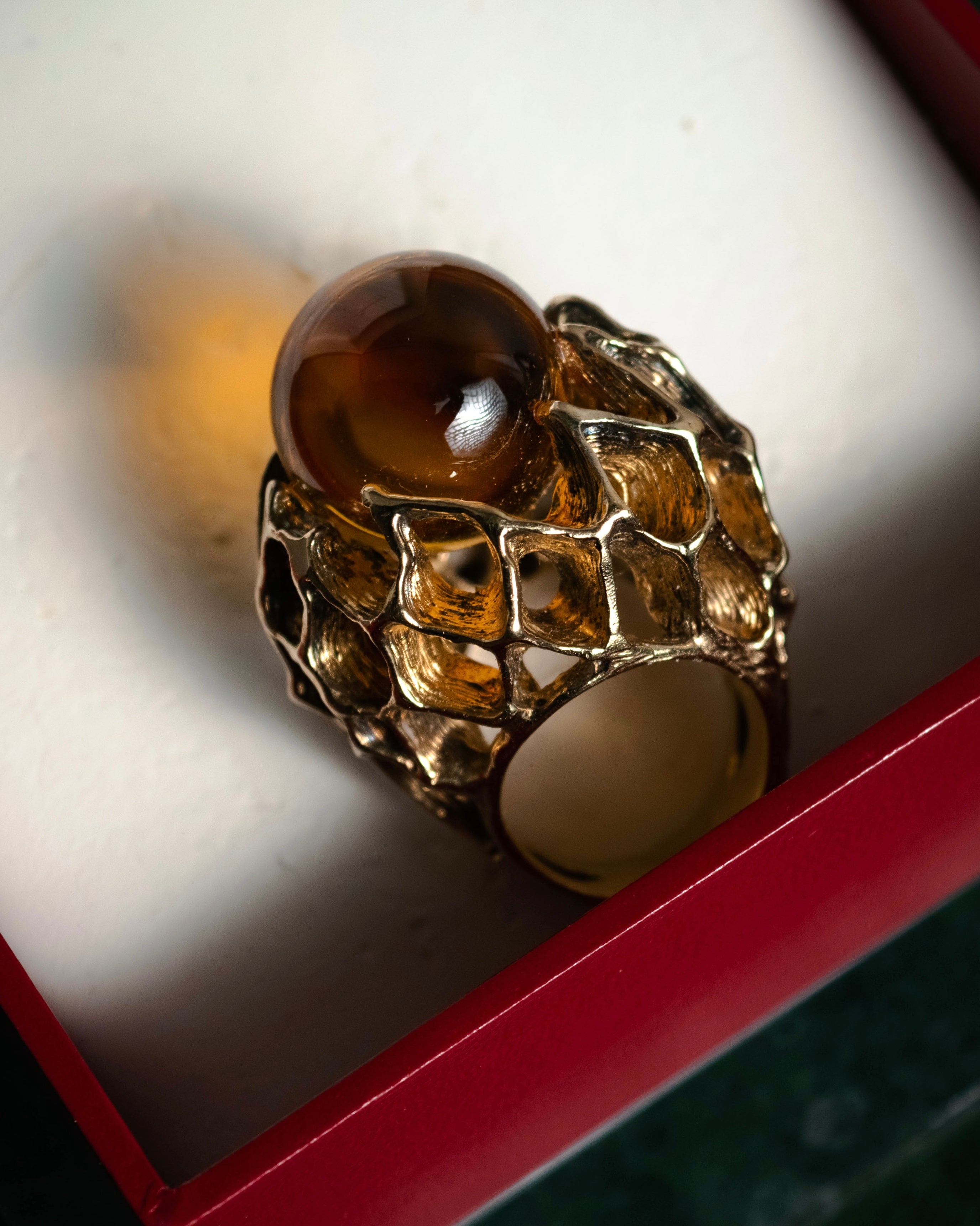 “Baccarat” 00’s Médicis crystal cabochon vermeil ring