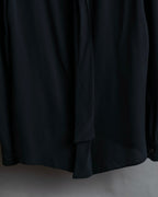 "PRADA" 100% silk bowtie design gathered shirt