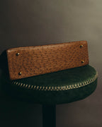 “GIOVANNI VALENTINO” Structured ostrich top handle bag