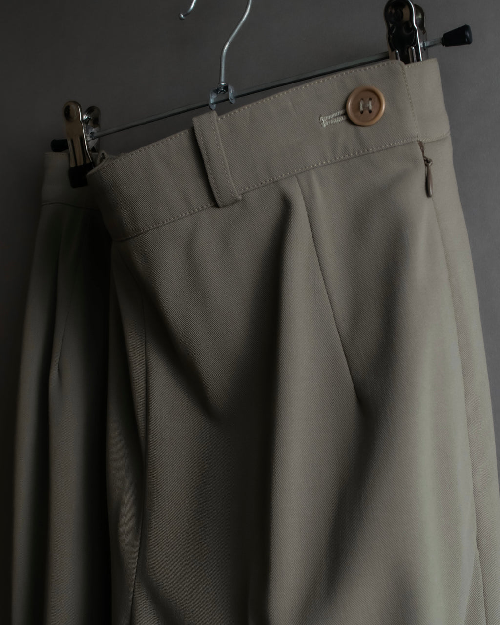 "HERMES" Margiela period silk wide straight slacks