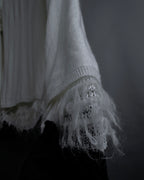 "COMME des GARCONS" 18AW layered mesh design fringe thick knit