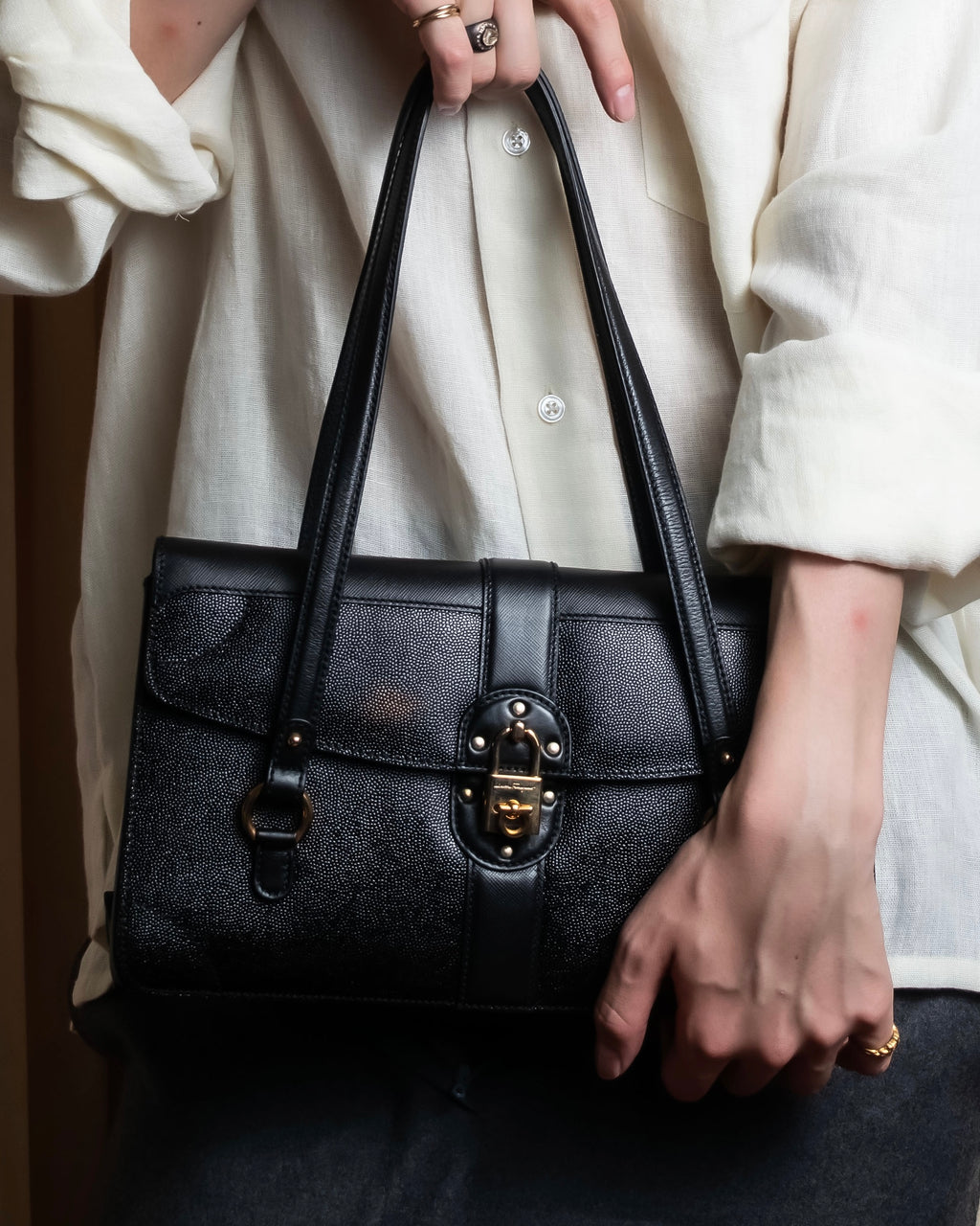 "Salvatore Ferragamo" Key-shaped Gancini motif design leather bag