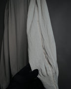 “HERMES” 2000’s Lambskin trimmed high gauge wool cardigan