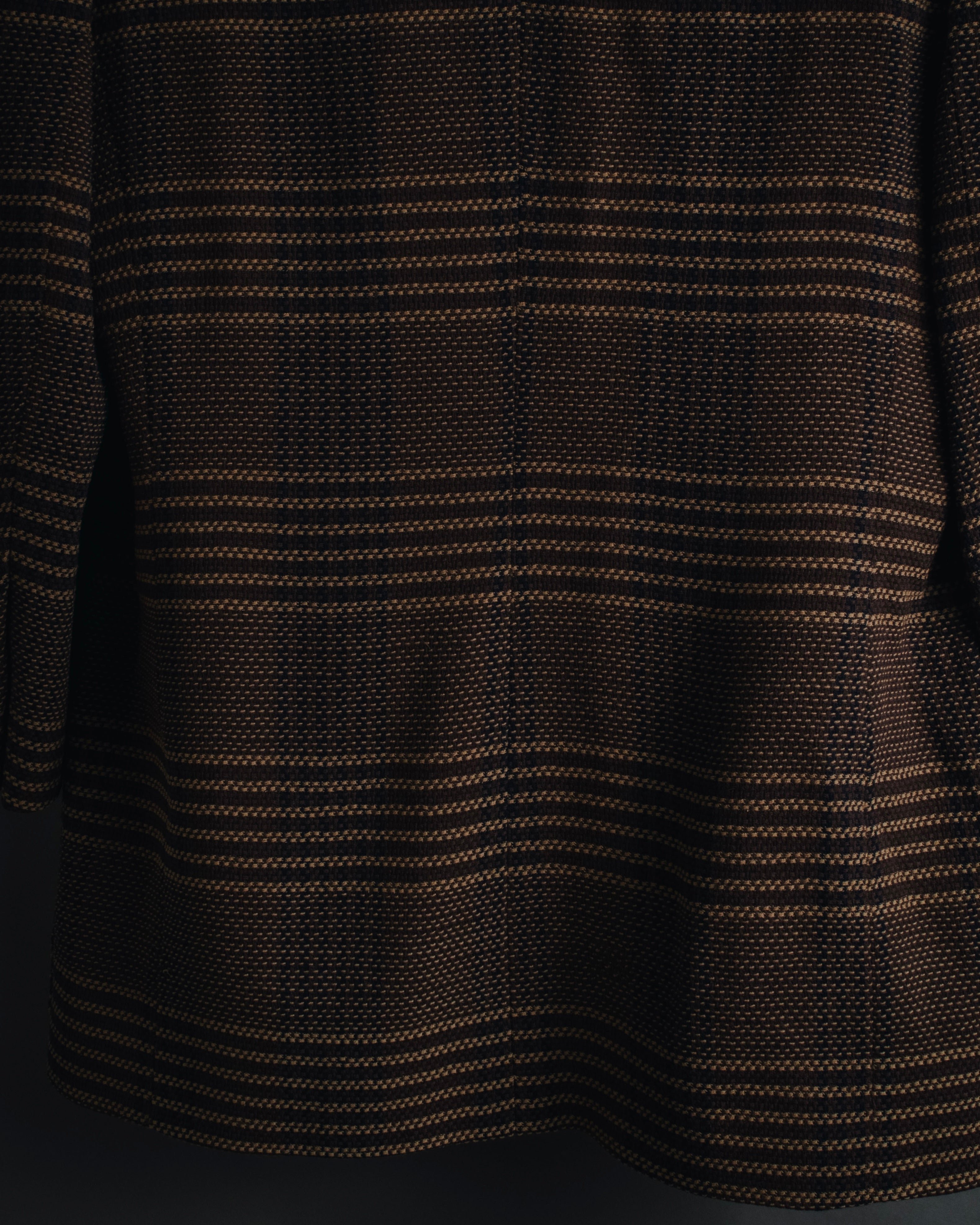 "CELINE" Late 80s–Early 90s velvet-collar woven jacket