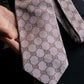 "GUCCI" 100% silk GG pattern jacquard weave neck tie