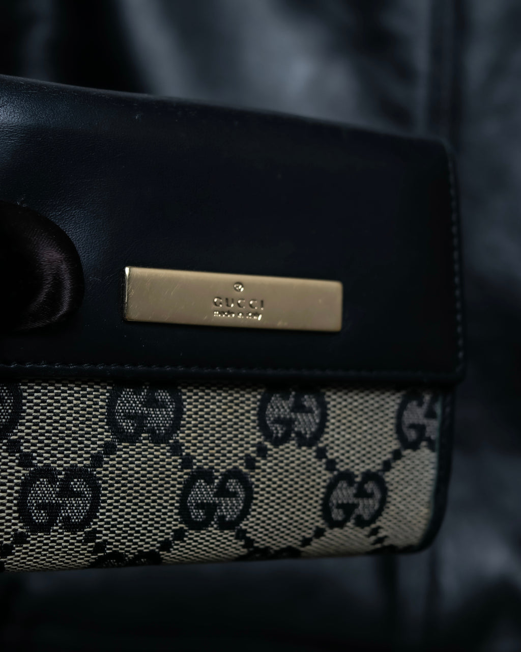 "GUCCI" GG pattern leather compact wallet