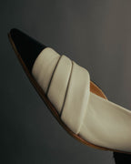 "Sergio Rossi" 90's-10's Elegant colorblock leather pointed-toe pumps