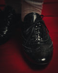 -SPECIAL- “Miu Miu” 2010’s Crystal embellished heel patent leather brogue shoes