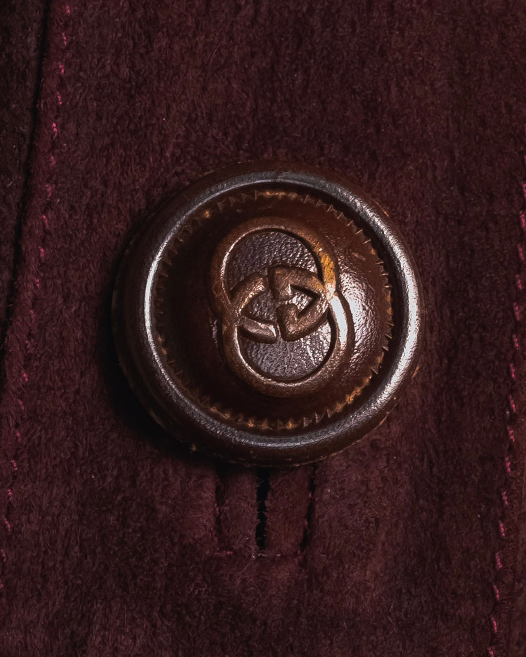 -SPECIAL- "GUCCI" 70’s Suede leather round collar coat