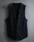 "JEAN PAUL GAULTIER" 90's Geometric lace design tailored vest