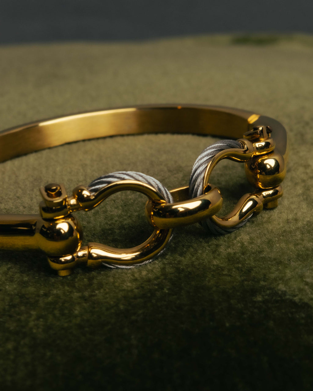 "CHARRIOL" 90's-00's Vintage PVD gold and steel cable link bangle