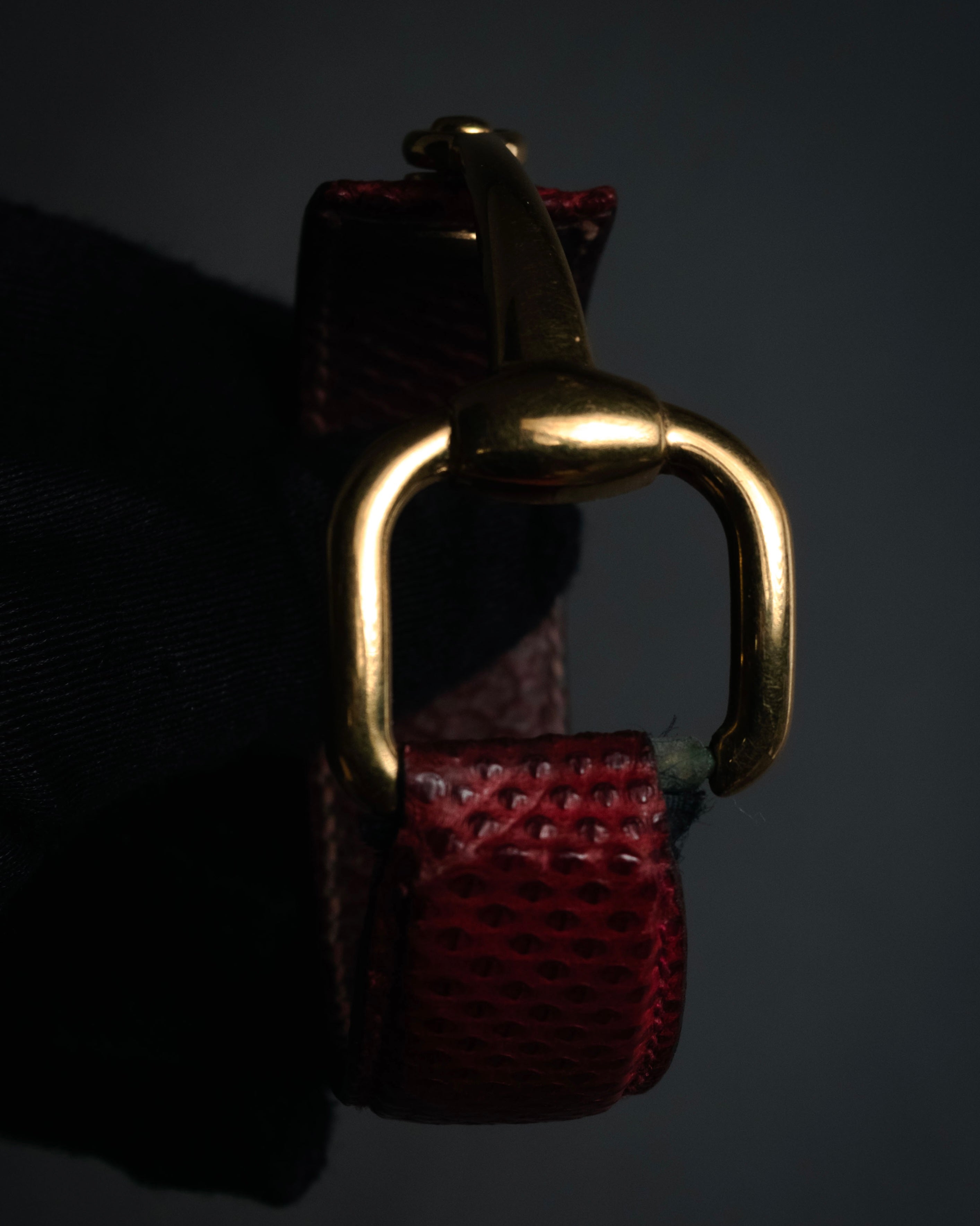 “GUCCI” 90’s-00’s Horsebit lizard leather bangle