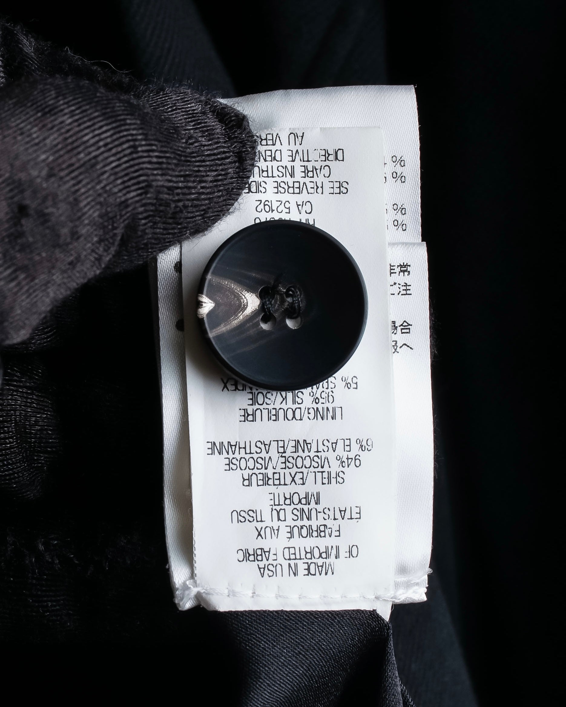 "HELMUT LANG" Zipper design sharp angle cutaway jacket