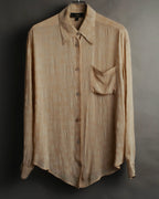 "FENDI" 80's-90's Draped rayon jacquard shirt