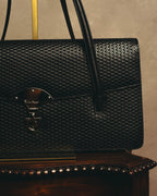 "Salvatore Ferragamo" 90's-00's Woven leather shoulder handbag