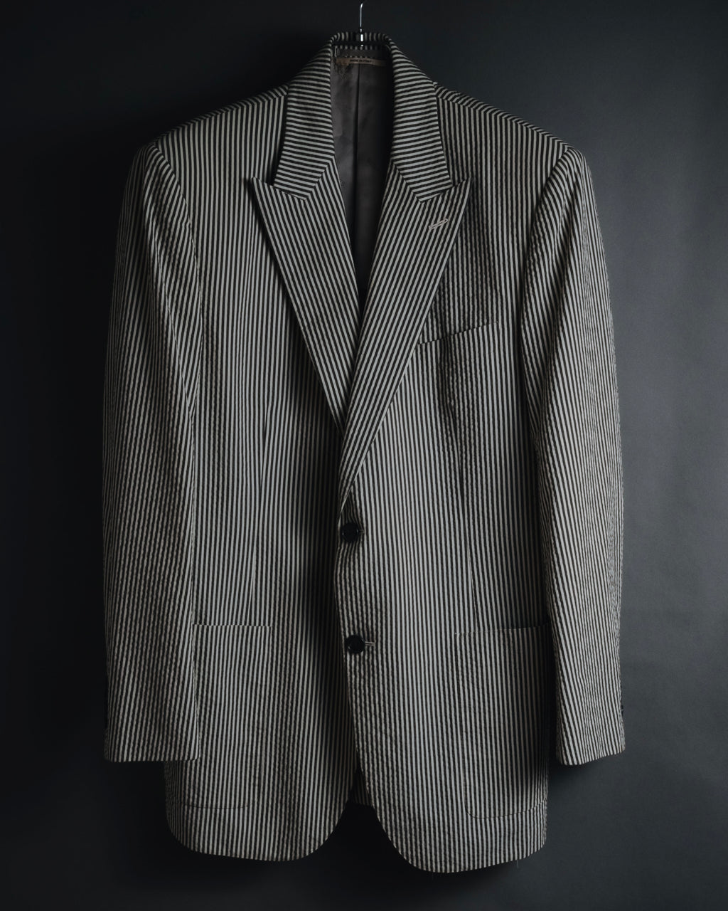 "HERMES" 00's striped stretch cotton tailored jacket