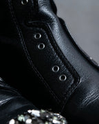 "Jimmy Choo" Bejeweled leather long boots